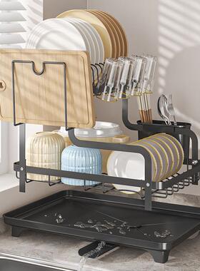 厨房水槽台面沥碗架放碗架水篮沥架碗碟收纳架沥碗物HKB筷收纳置