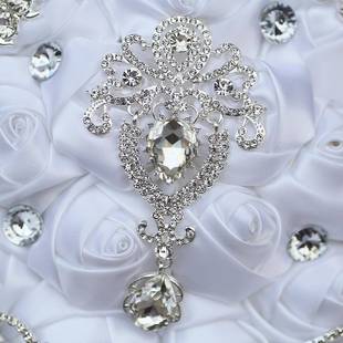 30厘米色水钻流苏花白欧美手工婚束庆新娘W287手捧花礼仿婚真花W2