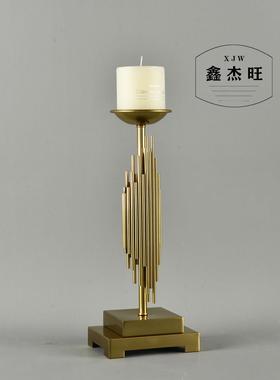 创意艺烛台摆家居轻奢风摆件设欧式客厅书室房铁卧酒柜装饰品LJX