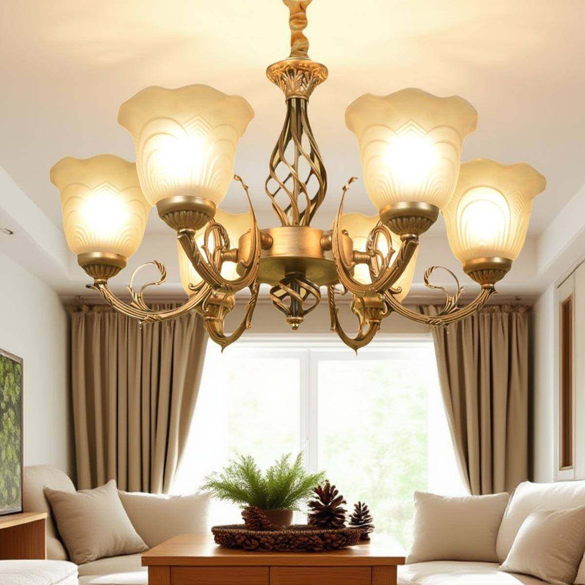 欧灯式铁艺吊灯257美式古色返店古复古客铜厅餐厅卧室铺商用饰灯,家装灯饰光源,智能吊灯,淘宝优惠券,粉丝福利购,淘宝优惠卷