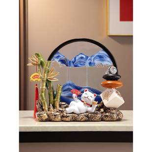 大节号节高升沙竹子熊tb-90577猫流客画摆件厅玄关电视柜酒柜家居