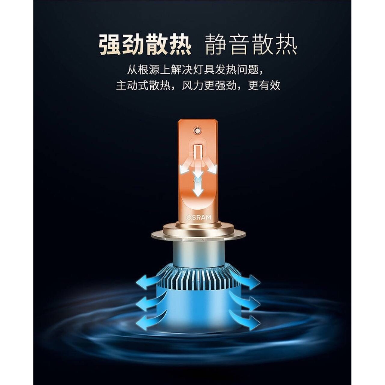 欧司朗OSRAM夜驰者LED大灯一对汽车灯泡远光灯近光灯12V25W一体