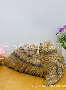 猫件头鹰树脂工艺品树脂摆通酒柜关美式卡动物玄写实汽车树脂摆件