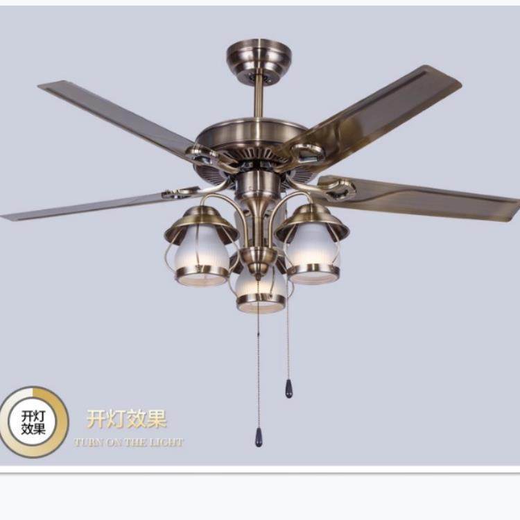 超豪华厅高档美式吊扇灯铁叶大风力超静音客厅餐扇无品牌/餐厅实,家装灯饰光源,风扇灯,淘宝优惠券,粉丝福利购,淘宝优惠卷