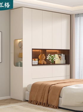 床尾夹缝衣柜侧面窄立柜卧室v床边柜书柜一体收纳储物柜定制9A54
