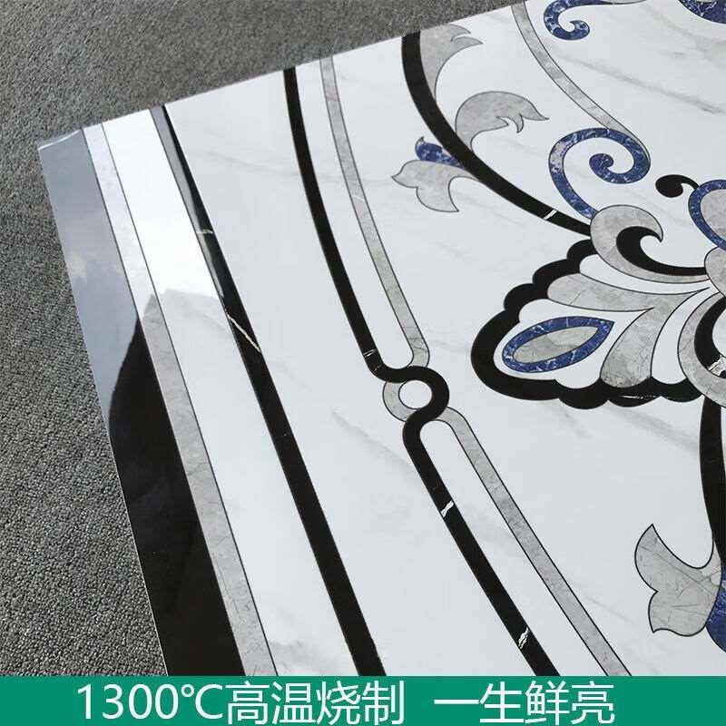 客厅拼花瓷砖入户玄关仿水刀图案拼图过道造型地砖地毯花现代简约