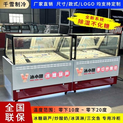 可定制迷你小串冰糖葫炒酸奶展示柜冰淇淋手工雪糕三文鱼低温冷冻