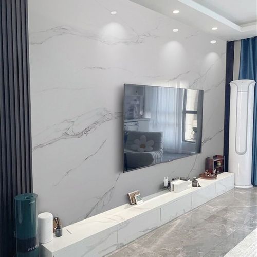 L定制岩板电视背景墙现代简约大理石连纹大板全屋墙地岩板整