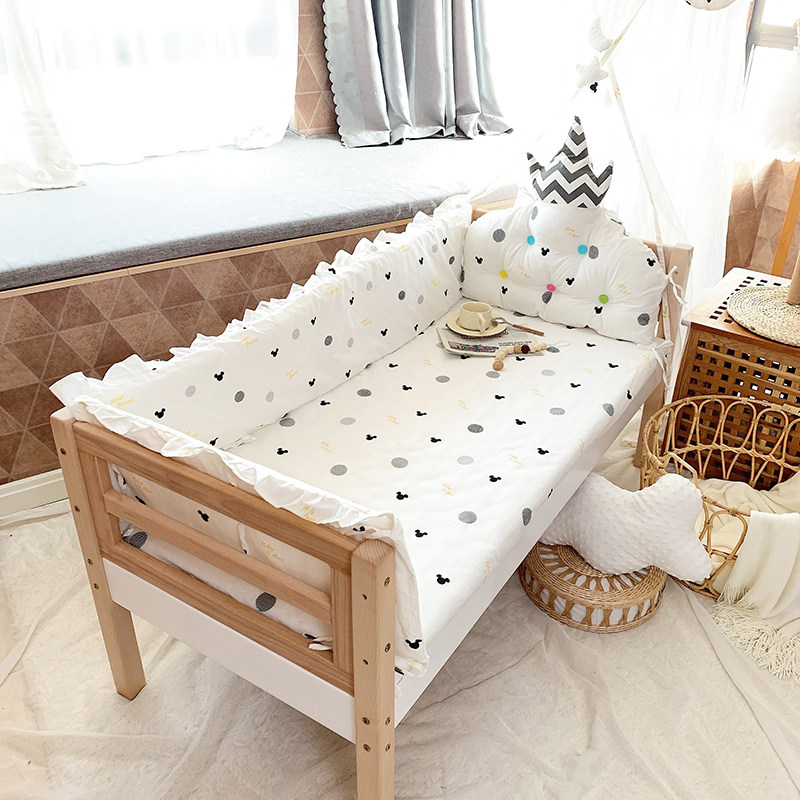床儿床床围拼宝宝全棉床品B栏接婴围软包婴童防撞围挡布
