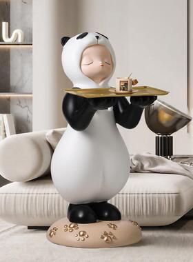 创意猫迁女摆孩大型落地件客厅托盘收纳家居装饰品乔新居礼DDK熊