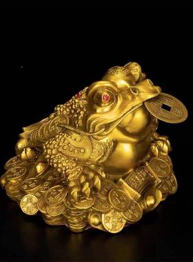 铜金蟾摆件客足厅三三铜黄金蟾蜍家居玄关装饰脚金蝉店铺开432业