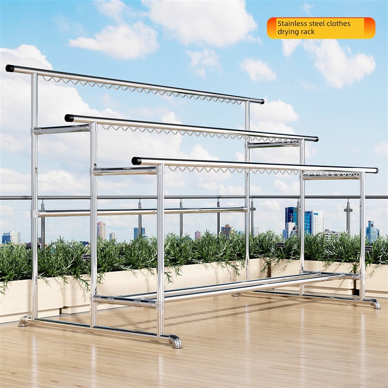 不锈钢管304202落地式晾衣架户外大型晾衣架户外防U风防锈棉被烘