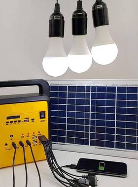 SolarUUNl携ight10w便充电家用小型太阳能照明发统电储式能系锂电