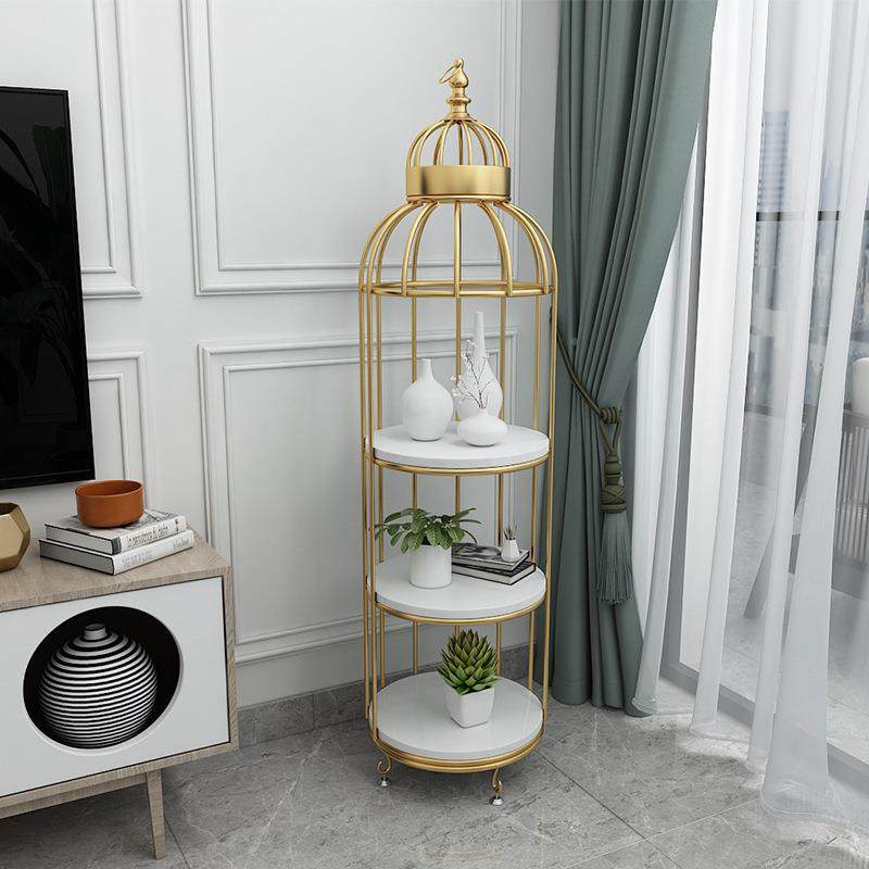 欧置物架落地厅圆形架鸟笼书室内收纳架铁北艺花架多客层轻咨询客,收纳整理,书桌收纳置物架,淘宝优惠券,粉丝福利购,淘宝优惠卷