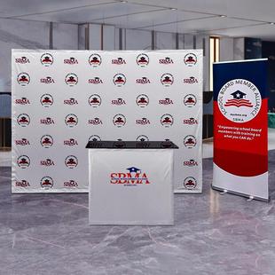 拉网展铝金架双面背景布威活动折叠696展合会展可板定制折叠轻便