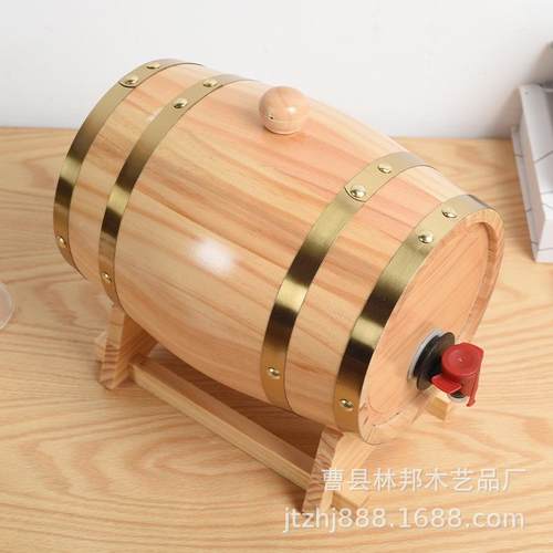 木质酒桶家l居橡木桶摆餐件酒吧3升橡木厅复古酿啤酒桶可精印ogo