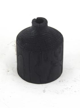 销家售手制新中式碳化木XNF质术黑色大肚墅花瓶居别艺馆装饰摆件