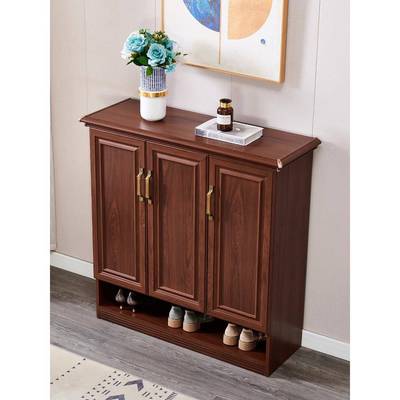 新中式X胡桃全铝合阳金鞋柜用门口户家防水大容量储物外柜台柜