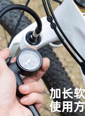 百美高压打气筒金叉前后胆避合震器公路UWT自行铝车充气泵300PSI