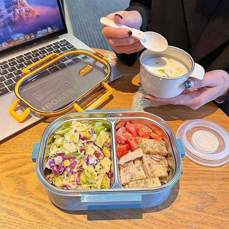 不汤锈钢保温饭盒小生两格当简约带学碗上班族854午餐便盒