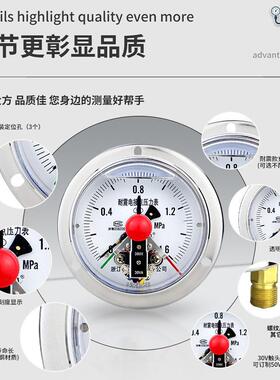 轴向带0边耐震电接点压力表YNXC100Z压YNX.C10ZT标准螺纹M20*15油