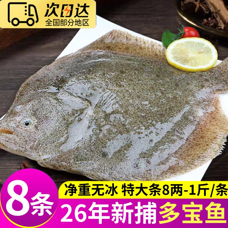 多宝鱼鲜活冷冻无刺鱼比目鱼新鲜鸦片鱼鲽鱼大号偏口鱼海鱼八宝鱼