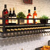 酒吧墙壁酒架吧台墙上吊架红酒杯杯架倒挂餐厅悬挂酒柜置物架轻奢