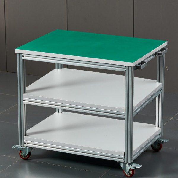 工业铝型材防静电台带轮可移动手推车铝合金框架检验打包桌子,商业/办公家具,线棒货架/工作台,淘宝优惠券,粉丝福利购,淘宝优惠卷