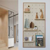 木作生活榉木洞洞板网红置物架卧室客厅墙壁装 饰墙壁挂展示陈列架