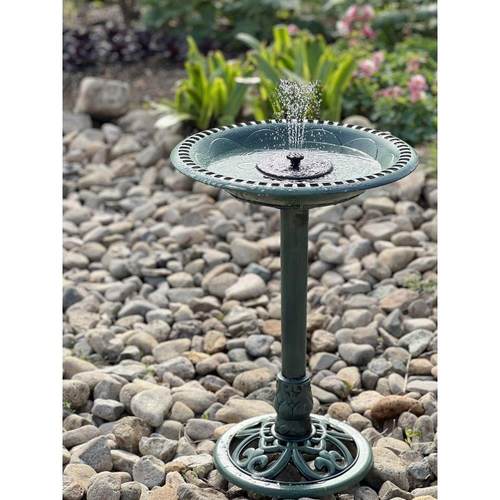 新款太阳能喷泉户外水池鸟浴盆喷泉泵园林花园水景喷泉灯塑料盆