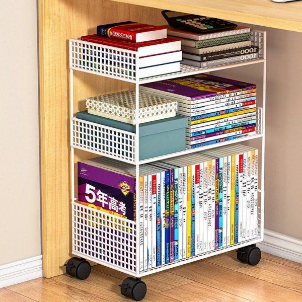 桌下置物架书桌旁小书架可移动带轮落地公桌边推车书本收纳禄桌,收纳整理,书桌收纳置物架,淘宝优惠券,粉丝福利购,淘宝优惠卷