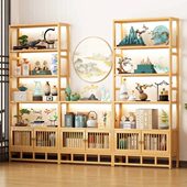 博古架新中式 茶具置物架非实木茶室布置收纳柜客厅隔断古董展示架