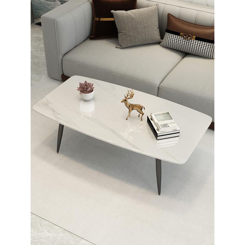 大理石茶几简约客厅家用极简易网红现代小户型长方形岩板茶几桌子