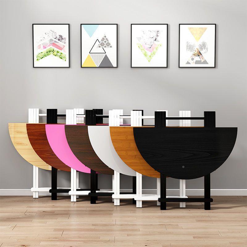 圆桌折叠家用吃饭小桌子简易餐桌饭户型饭桌出租圆SUR桌便携房桌