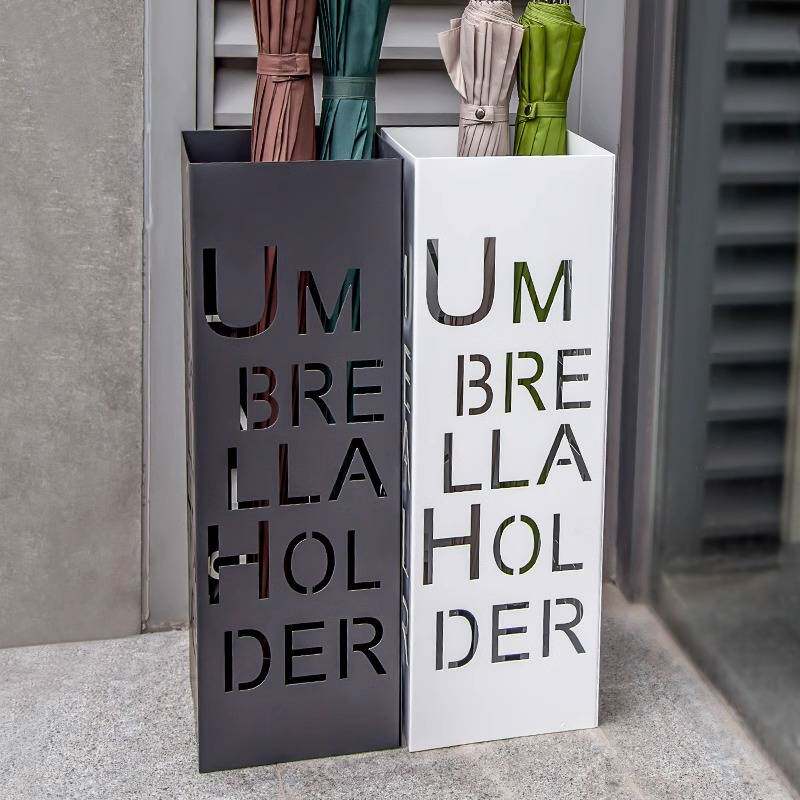 时尚创意字母铁艺办公雨伞架门厅家装收纳桶放伞公司门口酒店家用