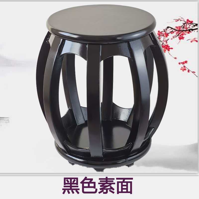 敦煌仿古复古筝古琴腰鼓圆凳子实木凳单人大琴凳古筝装饰