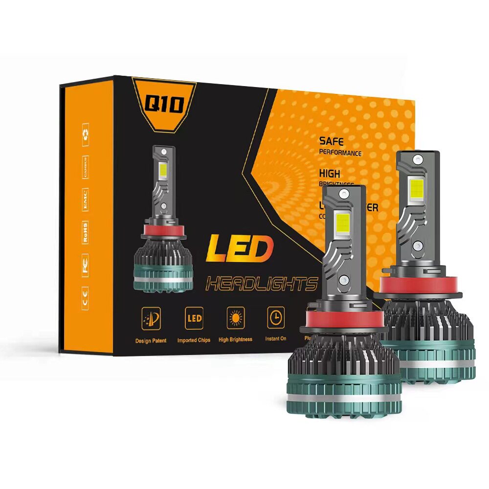 厂家直供Q10高亮LED汽车前大灯雾灯H4H7H119005远近光前照灯150W