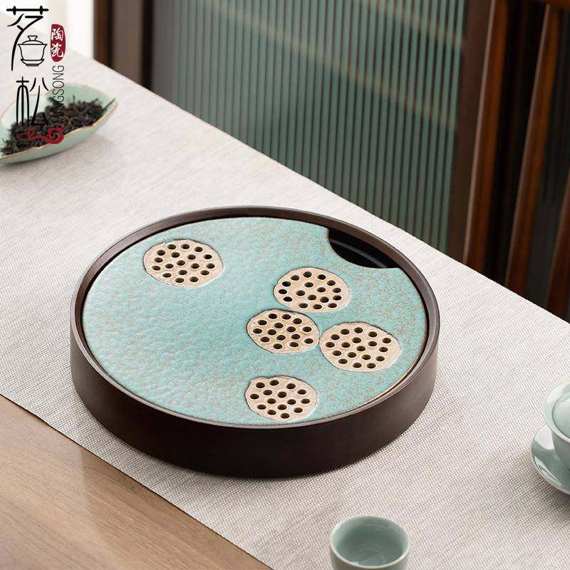 日式重竹茶盘家用小型干泡沥水盘储水式茶台陶瓷茶具托盘壶承茶盘,餐饮具,茶盘,淘宝优惠券,粉丝福利购,淘宝优惠卷