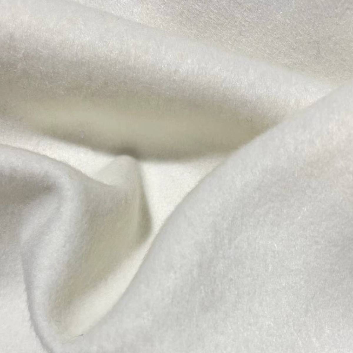 冬季单面羊绒面料白色系磨毛羊绒布料布头纯色羊毛呢子大衣面料夏