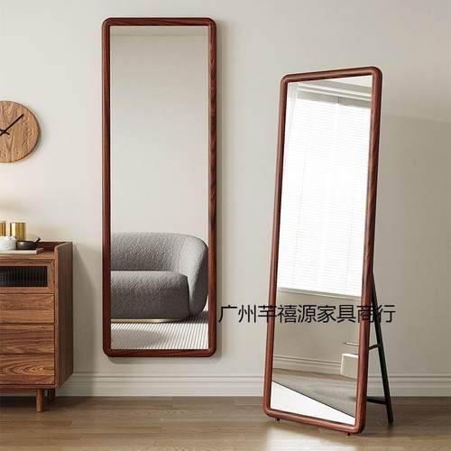 实木镜子全身镜设计穿衣镜落地镜家用客厅试衣镜壁挂式贴墙卧室子