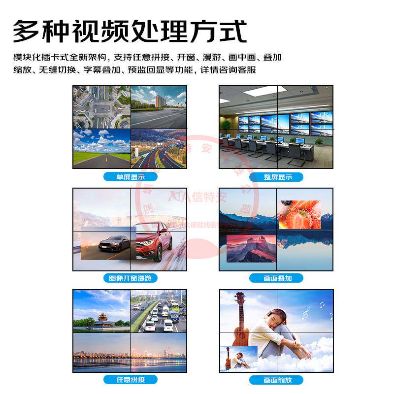 hdmi拼接处理器8进8出拼接屏控制器高清无缝切换矩阵开两窗漫游2K