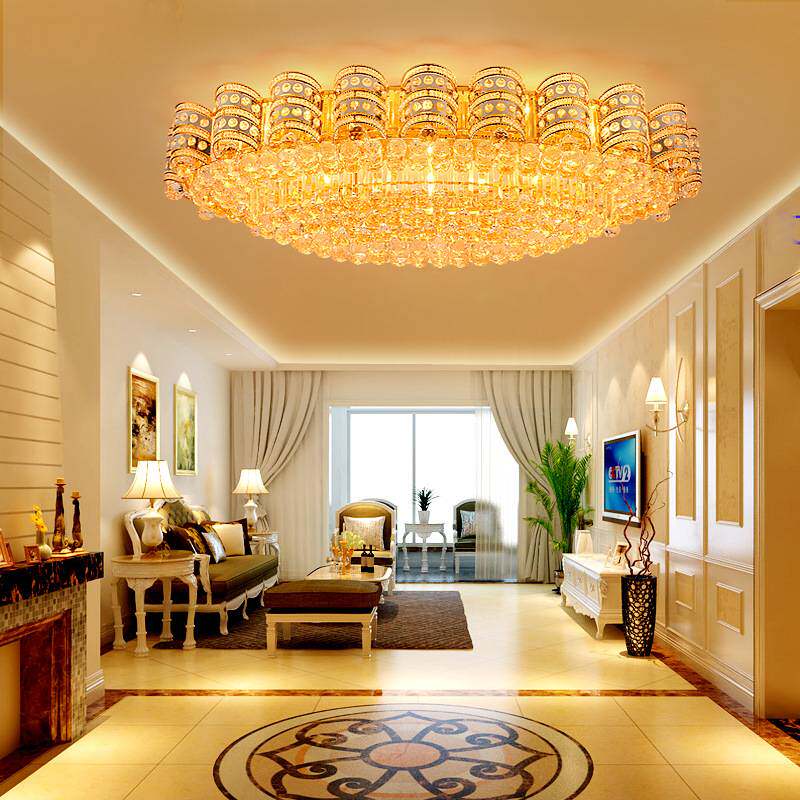 客厅大灯长方形水晶灯大气简约现代遥控变色led家用灯灯具吸顶灯