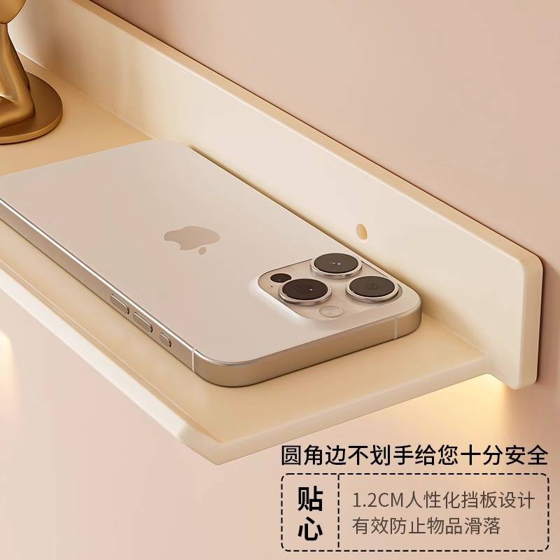 墙上置物架一字板分层隔板墙壁挂式浴室卫生间小摆件的墙面收梦源