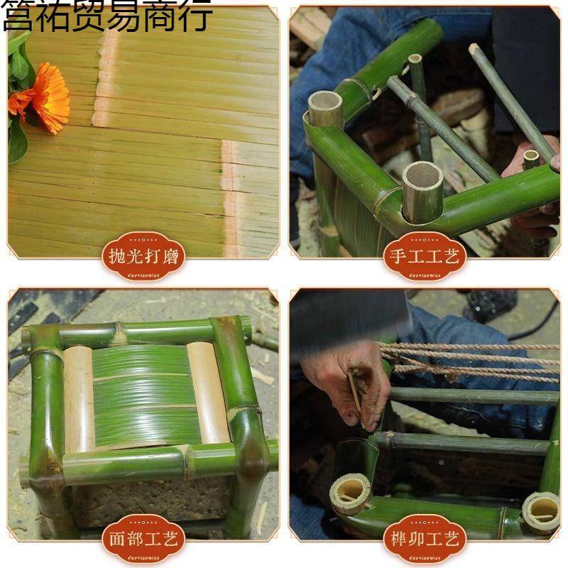 纯床竹编单人双人沙25发汉罗床凉床民宿竹床竹椅椅长长竹凳