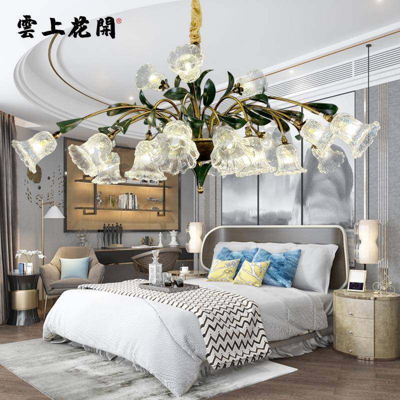 创意玻璃花吊灯卧室书房壁灯美式田园温馨浪漫灯具过道酒店餐厅花