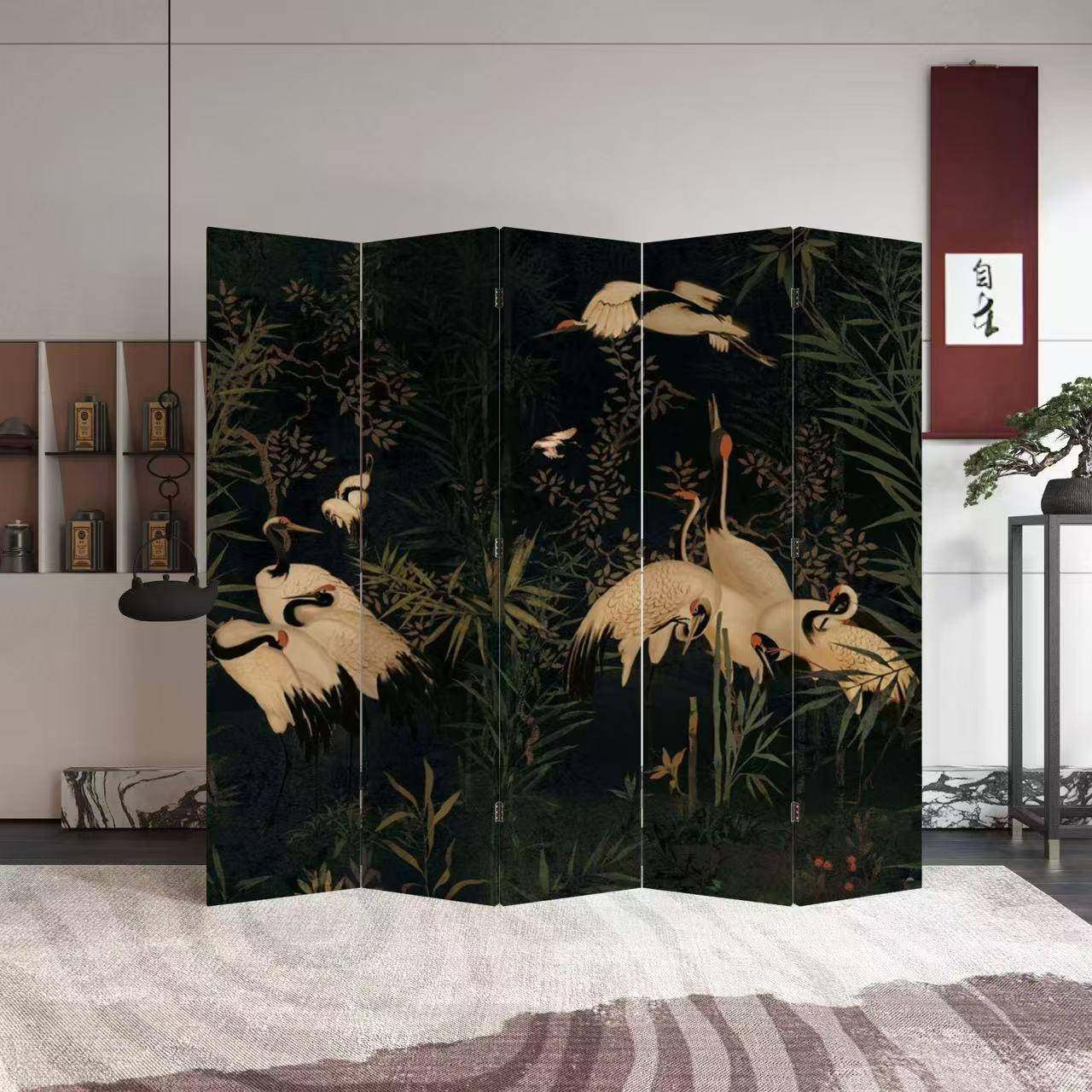 中国风折叠中式折屏法式中古仙鹤屏风隔断客厅入户沙发背景可移动,饰品/流行首饰/时尚饰品新,其他DIY饰品配件,淘宝优惠券,粉丝福利购,淘宝优惠卷