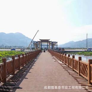 【源头厂家】水泥仿木护栏景区河道安全园林防护混凝土川字型栏杆