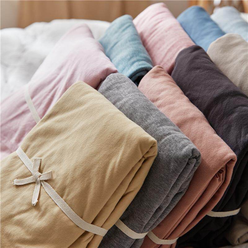 A类纯棉针织棉床笠单件纯色单双人床单裸睡天竺棉全棉素色单人笠