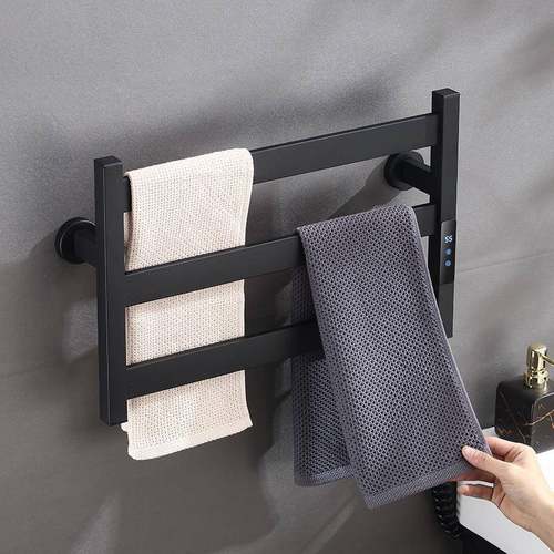 跨境智能电热毛巾架不锈钢加热恒温浴室免打孔卫生间浴巾架亚马逊