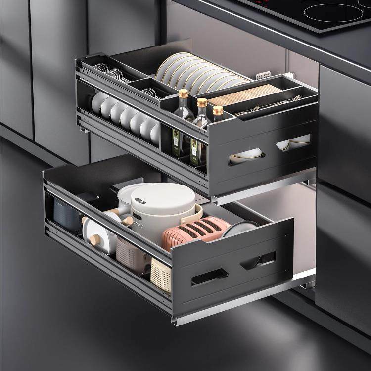 【】魔法抽厨房橱柜抽屉式拉篮厨柜抽屉碗碟收纳抗倍特板阻尼,家装主材,拉篮,淘宝优惠券,粉丝福利购,淘宝优惠卷